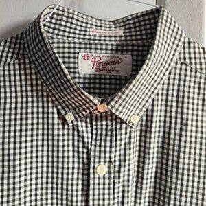 Penguin | Cotton Checked Gingham Button Down Shirt | Slim Fit (Size L)